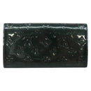 LOUIS VUITTON Vernis Portefeiulle Sarah Lange Portemonnee Bluenuit M93667 Auth 141587-2