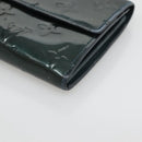 LOUIS VUITTON Vernis Portefeiulle Sarah Long Wallet Bluenuit M93667 Auth 141587-7