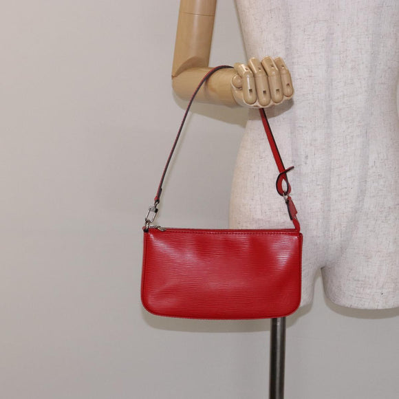 LOUIS VUITTON Epi Pochette Accessoires Pouch Red M52947 LV Auth 141595