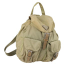 PRADA Backpack Nylon Beige Silver Auth 141598-1