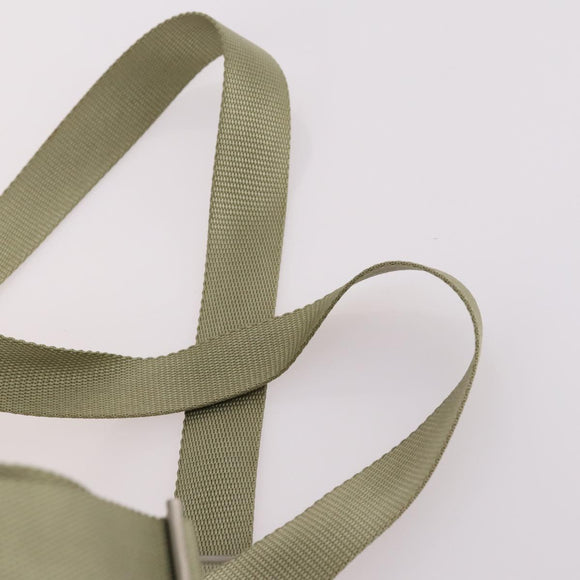 PRADA Backpack Nylon Beige Silver Auth 141598