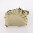 PRADA Backpack Nylon Beige Silver Auth 141598-5