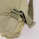 PRADA Backpack Nylon Beige Silver Auth 141598-17