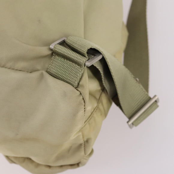 PRADA Backpack Nylon Beige Silver Auth 141598