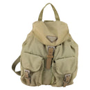 PRADA Backpack Nylon Beige Silver Auth 141598-13