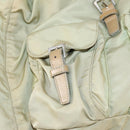 PRADA Backpack Nylon Beige Silver Auth 141598-25