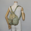 PRADA Backpack Nylon Beige Silver Auth 141598-27