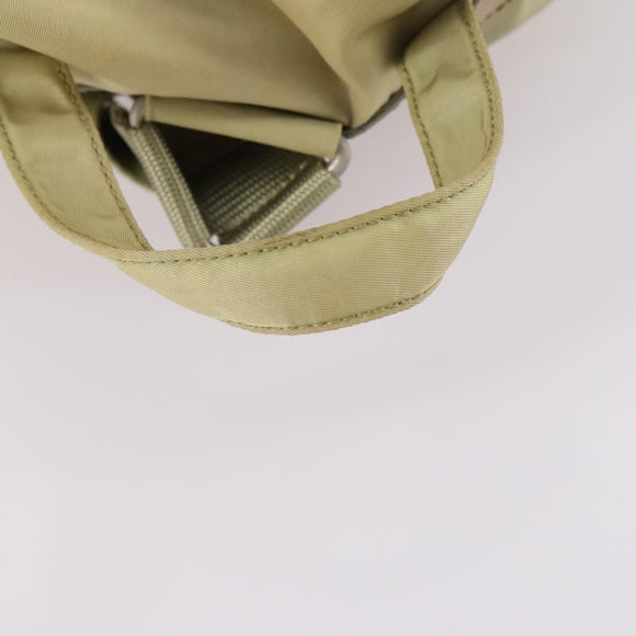 PRADA Backpack Nylon Beige Silver Auth 141598