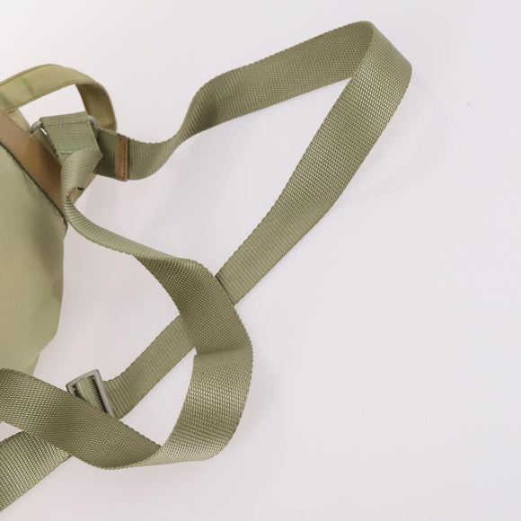 PRADA Backpack Nylon Beige Silver Auth 141598