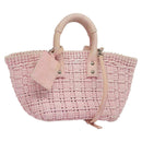 BALENCIAGA Bistro Hand Bag Enamel 2way Pink Silver 671342 Auth 141599-1