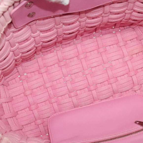 BALENCIAGA Bistro Hand Bag Enamel 2way Pink Silver 671342 Auth 141599