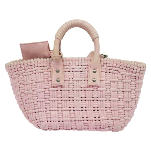 BALENCIAGA Bistro Hand Bag Enamel 2way Pink Silver 671342 Auth 141599