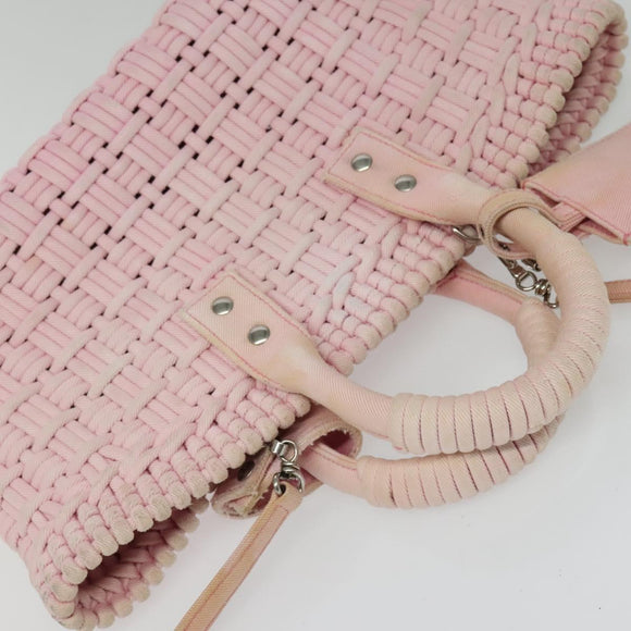 BALENCIAGA Bistro Hand Bag Enamel 2way Pink Silver 671342 Auth 141599