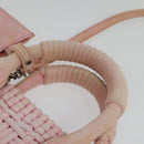 BALENCIAGA Bistro Hand Bag Enamel 2way Pink Silver 671342 Auth 141599-14