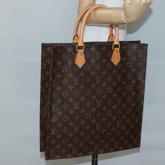 LOUIS VUITTON Monogram Sac Plat Hand Bag M51140 LV Auth 141603