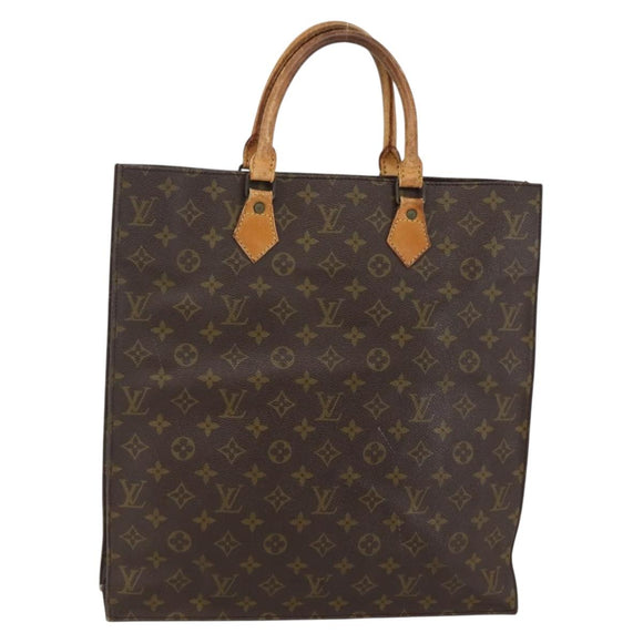 LOUIS VUITTON Monogram Sac Plat Hand Bag M51140 LV Auth 141606
