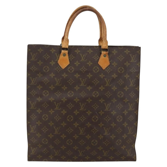 LOUIS VUITTON Monogram Sac Plat Hand Bag M51140 LV Auth 141606