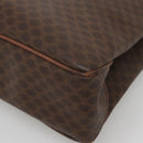 CELINE Macadam Canvas Tote Bag PVC Leather Brown Gold Auth 141610-8