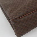 CELINE Macadam Canvas Tote Bag PVC Leather Brown Gold Auth 141610-15