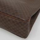 CELINE Macadam Canvas Tote Bag PVC Leather Brown Gold Auth 141610-16