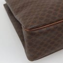 CELINE Macadam Canvas Tote Bag PVC Leather Brown Gold Auth 141610-17