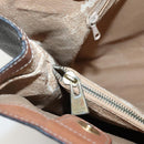 CELINE Macadam Canvas Tote Bag PVC Leather Brown Gold Auth 141610-10