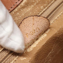 CELINE Macadam Canvas Tote Bag PVC Leather Brown Gold Auth 141610-12