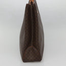 CELINE Macadam Canvas Tote Bag PVC Leather Brown Gold Auth 141610-3