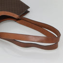 CELINE Macadam Canvas Tote Bag PVC Leather Brown Gold Auth 141610-7