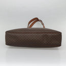 CELINE Macadam Canvas Tote Bag PVC Leather Brown Gold Auth 141610-5