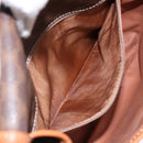 CELINE Macadam Canvas Circle Shoulder Bag PVC Leather Brown Gold Auth 141611-11