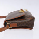 CELINE Macadam Canvas Circle Shoulder Bag PVC Leather Brown Gold Auth 141611-4