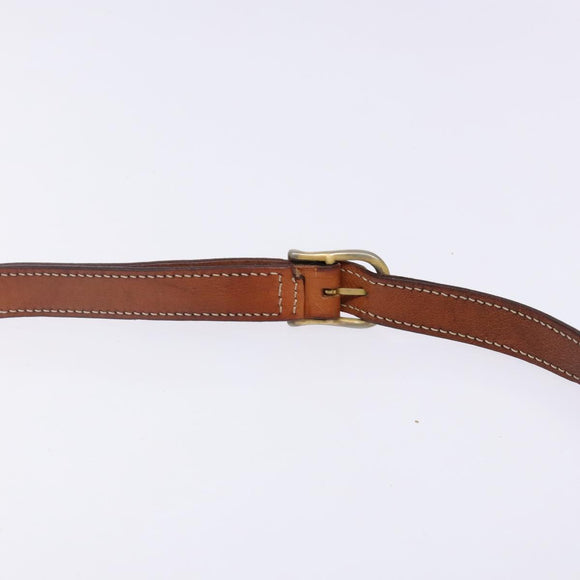 CELINE Macadam Canvas Circle Shoulder Bag PVC Leather Brown Gold Auth 141611