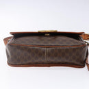 CELINE Macadam Canvas Circle Shoulder Bag PVC Leather Brown Gold Auth 141611-5