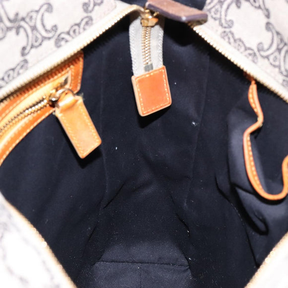 CELINE Triomphe Tote Bag Canvas Beige Gold Auth 141612