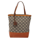 CELINE Triomphe Tote Bag Canvas Beige Gold Auth 141612-13