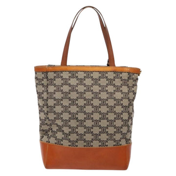 CELINE Triomphe Tote Bag Canvas Beige Gold Auth 141612 - 0