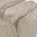 FENDI Zucchino Canvas Hand Bag Pink Gold Auth 141613-15