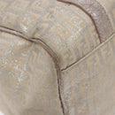 FENDI Zucchino Canvas Hand Bag Pink Gold Auth 141613-16