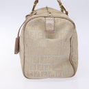 FENDI Zucchino Canvas Hand Bag Pink Gold Auth 141613-3