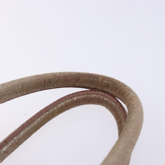 FENDI Zucchino Canvas Hand Bag Pink Gold Auth 141613