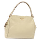 PRADA Hand Bag Nylon Beige Gold Auth 141616-1