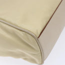 PRADA Hand Bag Nylon Beige Gold Auth 141616-15