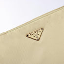 PRADA Hand Bag Nylon Beige Gold Auth 141616-18