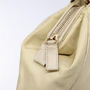 PRADA Hand Bag Nylon Beige Gold Auth 141616-9