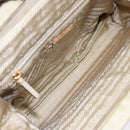 PRADA Hand Bag Nylon Beige Gold Auth 141616-10