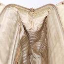 PRADA Hand Bag Nylon Beige Gold Auth 141616-20