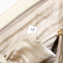 PRADA Hand Bag Nylon Beige Gold Auth 141616-11