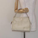 PRADA Hand Bag Nylon Beige Gold Auth 141616-23
