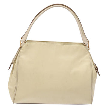 PRADA Hand Bag Nylon Beige Gold Auth 141616 - 0
